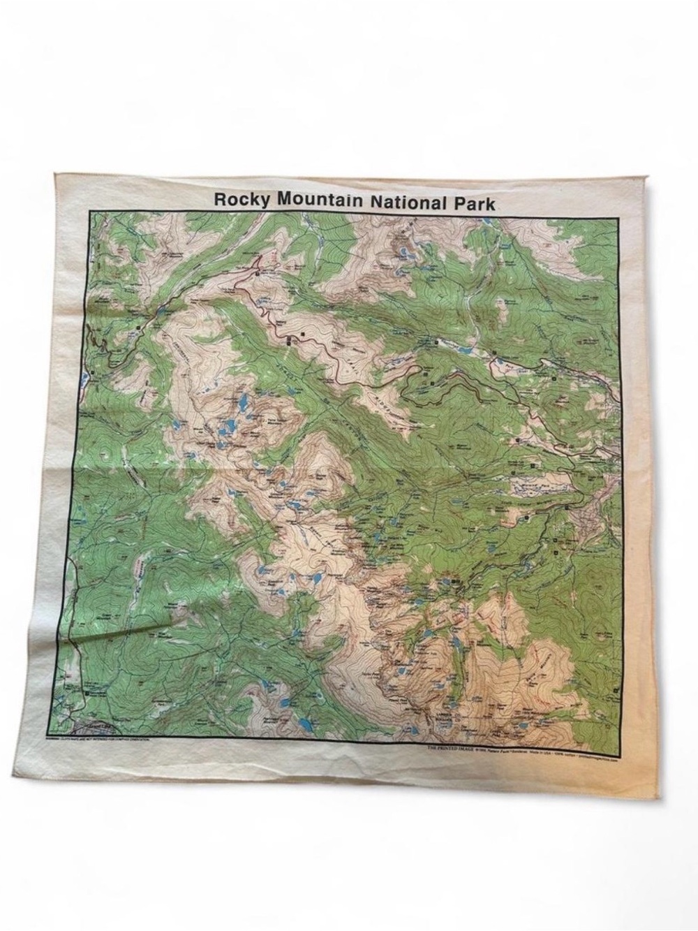 Vintage 1996 Rocky Mountain National Park
Topo Map Bandana EUC 20×20